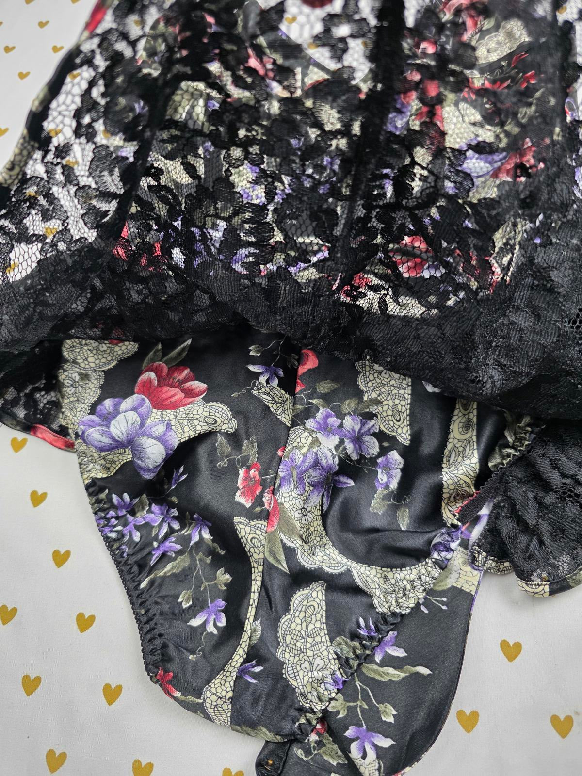 Victorias Secret VINTAGE Gold Label Small Satin Teddy Ruffled Nightie Lingerie