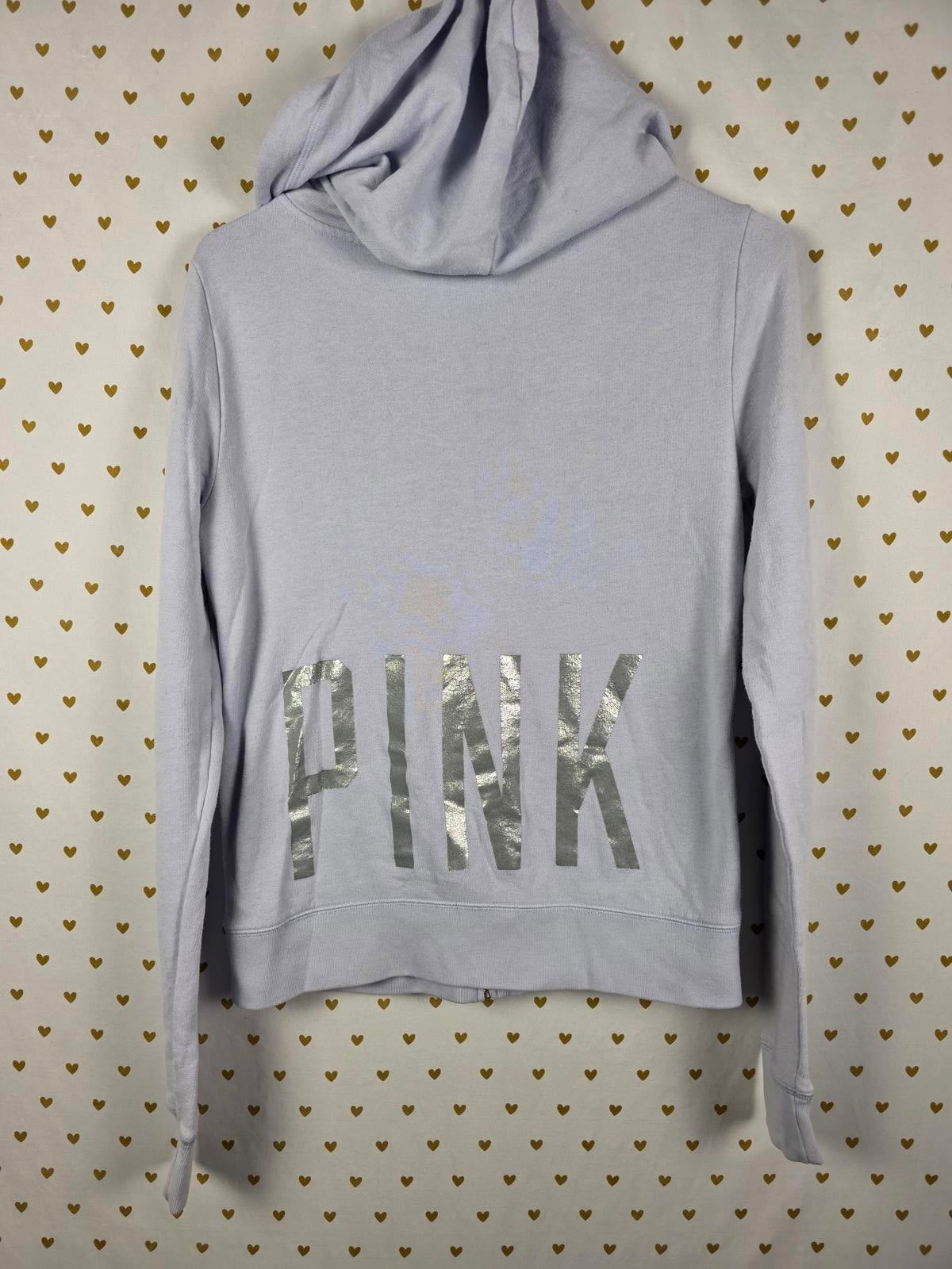 Victoria's Secret PINK Fashion Show Silver Sequin Bling Hoodie XS RARE