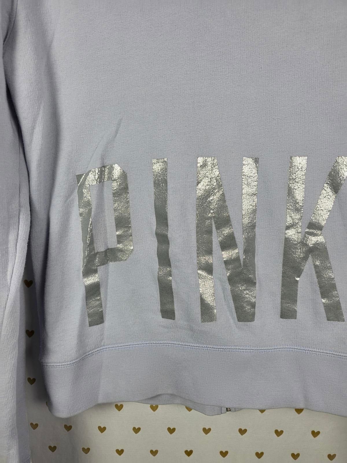 Victoria's Secret PINK Fashion Show Silver Sequin Bling Hoodie XS RARE