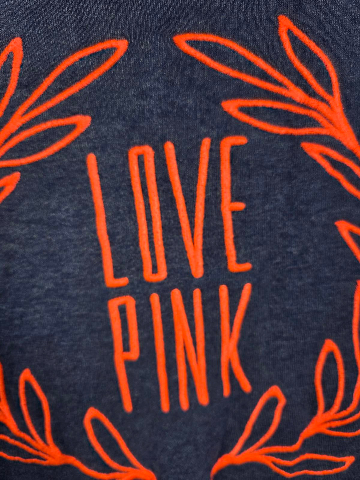 Victorias Secret Pink LOVE Embroidered Logo Full Zip Hoodie Jacket Coat XS