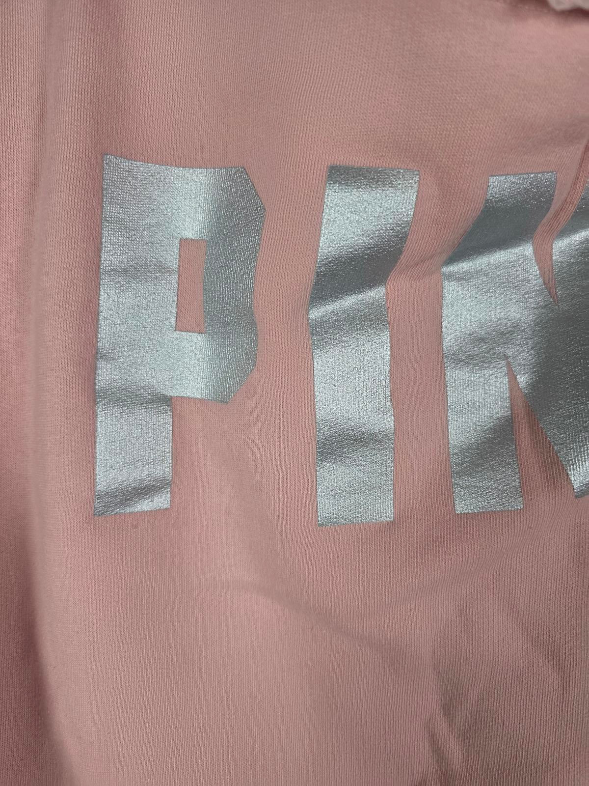 Victorias Secret Pink Slouchy Sweater Foil logo Long sleeve Shirt SMALL