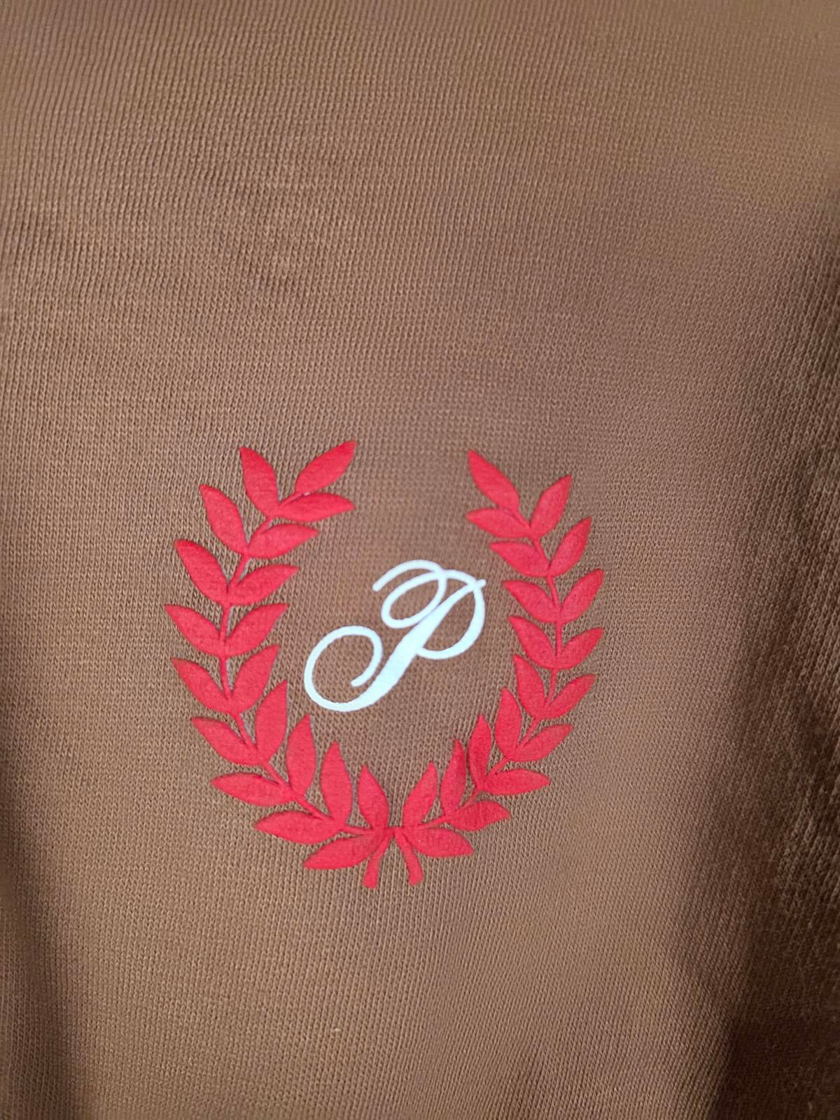 Victorias Secret Pink Crest Logo Hooded Cropped Sweater Shirt Brown MEDIUM