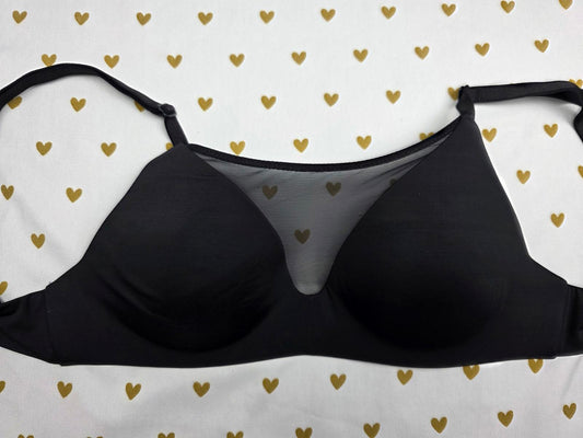 Victorias Secret Black Wireless 32A Tank Bra Sexy Mesh