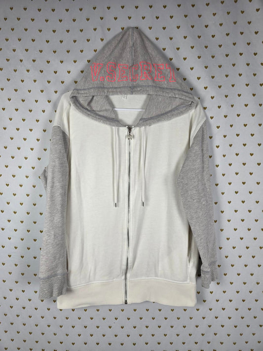 Victorias Secret WINGS Raglan Style Full Zip HOODIE Jacket Colorblock EXC Medium