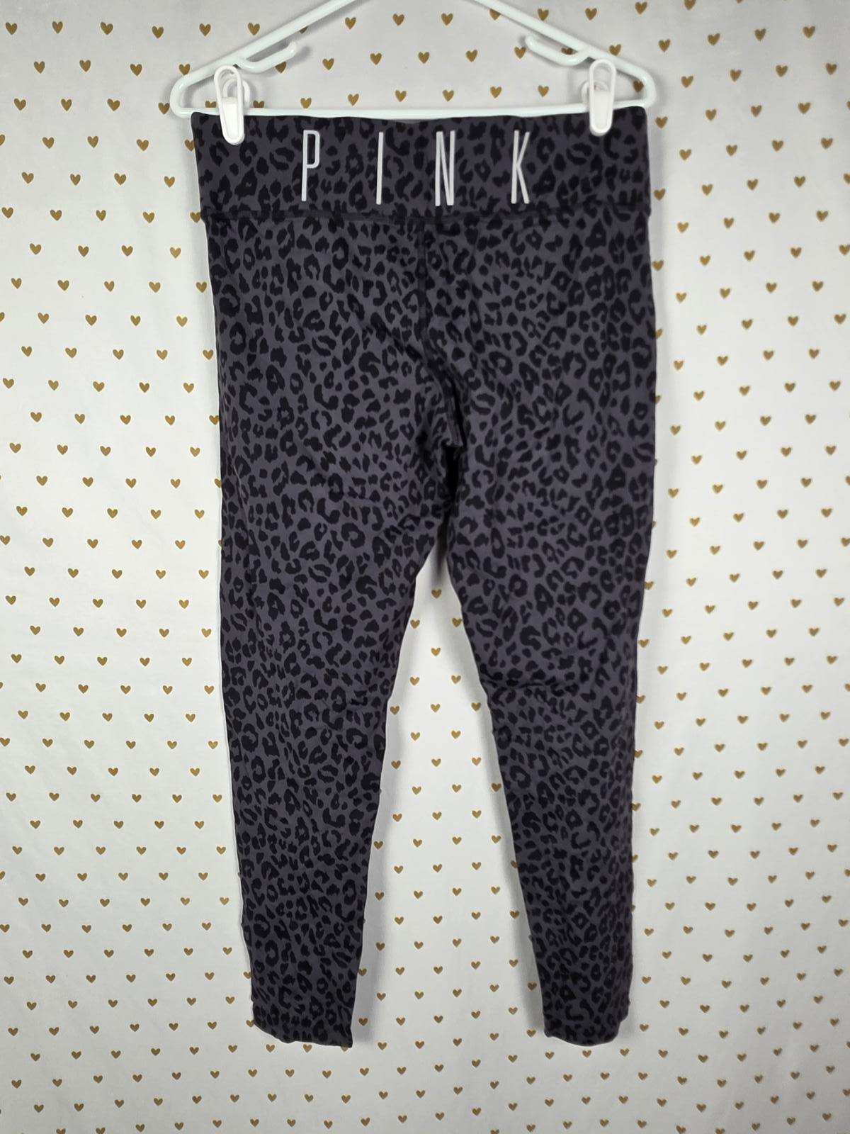 Victorias Secret PINK CHEETAH LEOPARD Yoga Pants Active Leggings LARGE