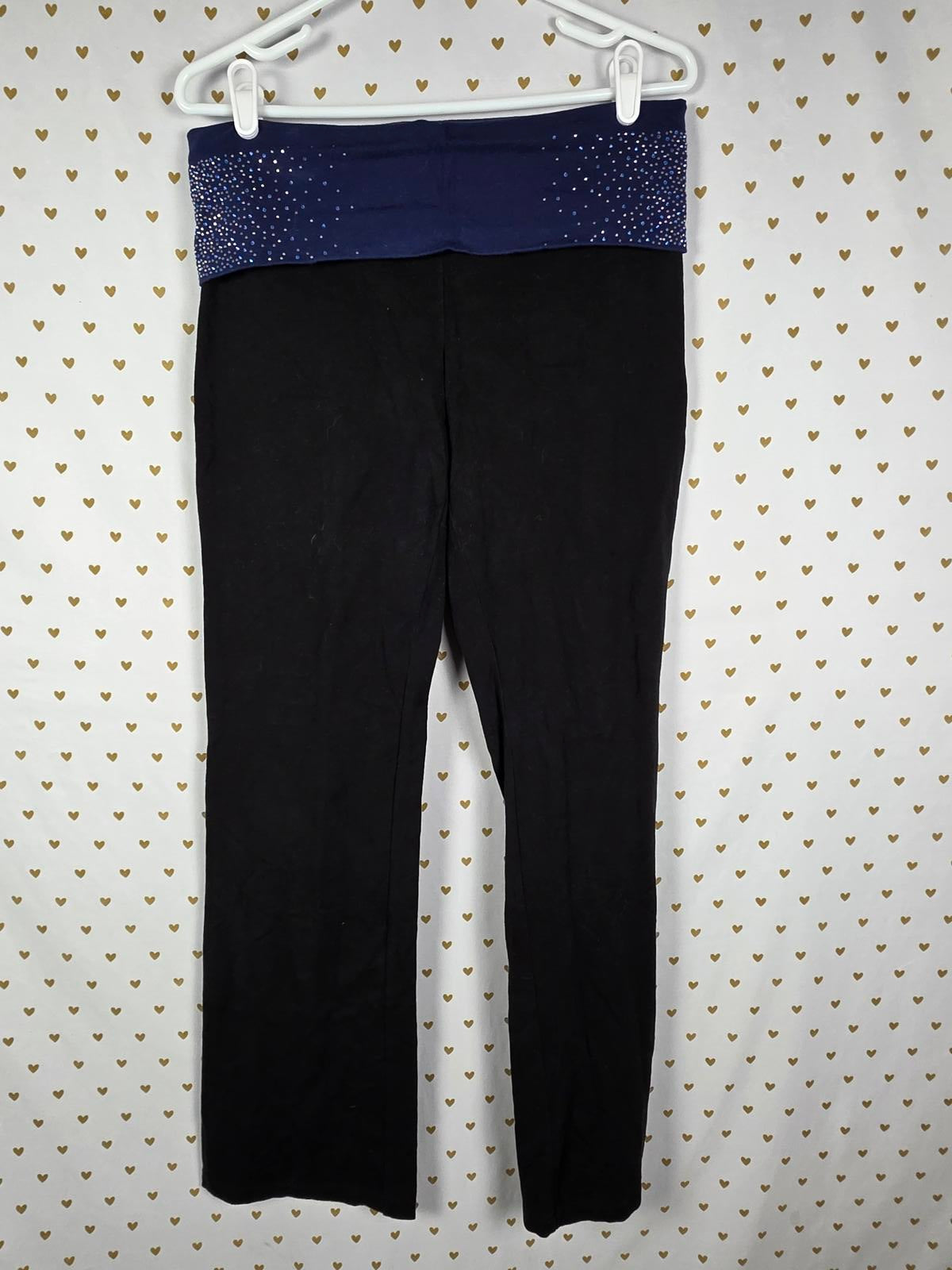 Victorias Secret PINK BLING HOLOGRAPHIC y2k FOLDOVER YOGA LEGGINGS LARGE