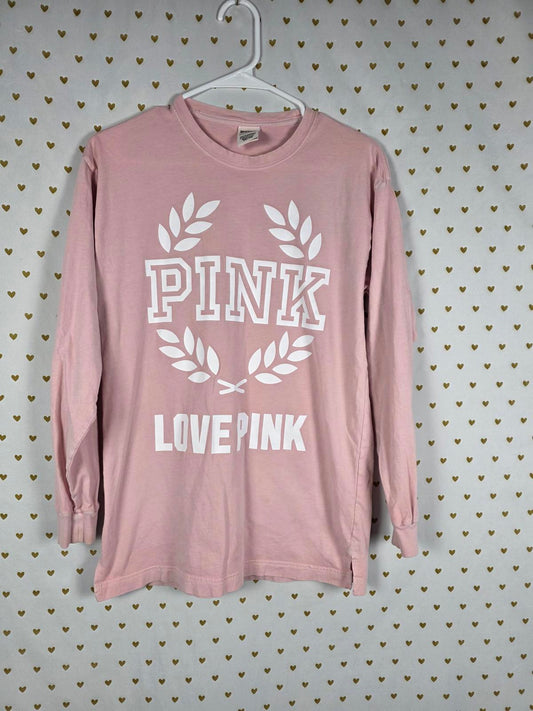 Victorias Secret PINK Long sleeve crest logo tee shirt XS