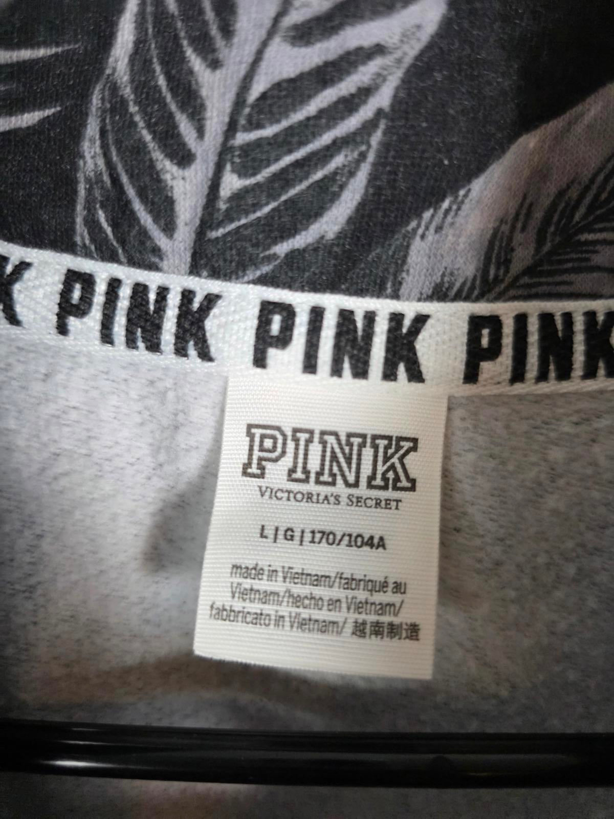 Victorias Secret Pink RARE Floral Quarter Zip Pullover Sweater Jacket LARGE