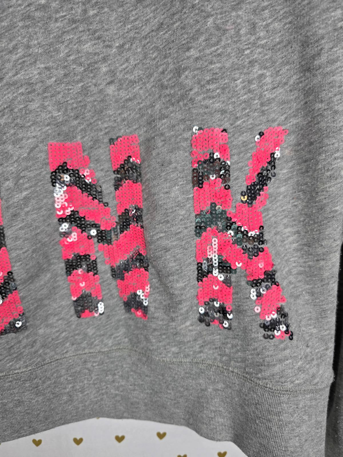 Victorias Secret Pink CHEVRON BLING RARE Hoodie Jacket Full Zip MEDIUM