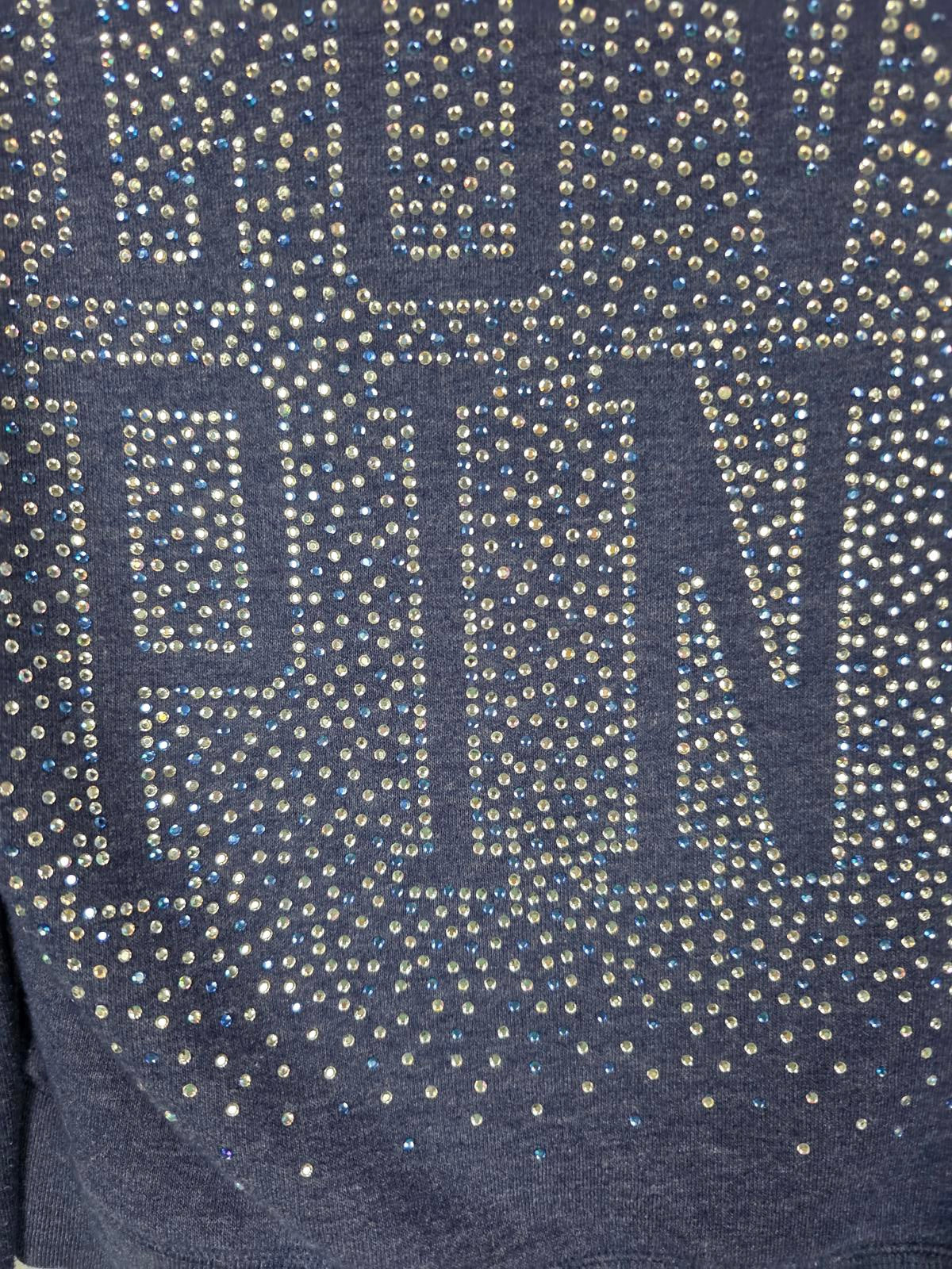 Victorias Secret Pink STUDDED BLING Rhinestone Hoodie Jacket Blue XS