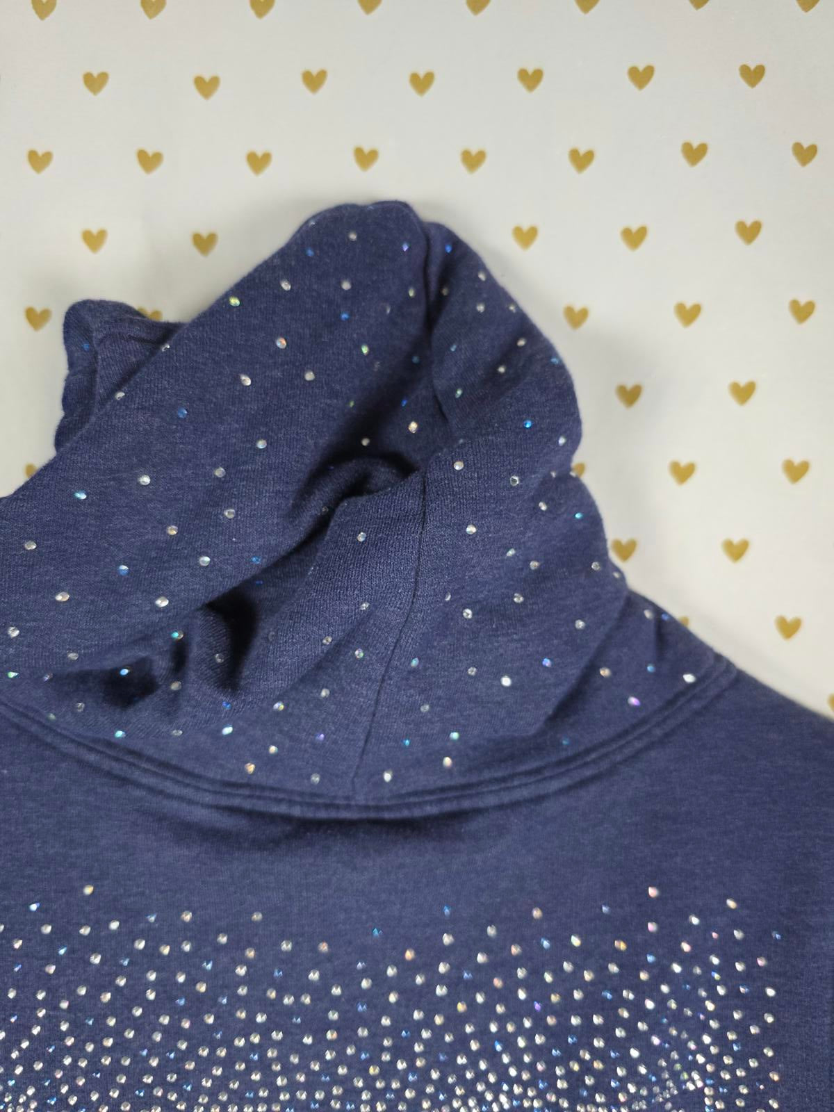 Victorias Secret Pink STUDDED BLING Rhinestone Hoodie Jacket Blue XS
