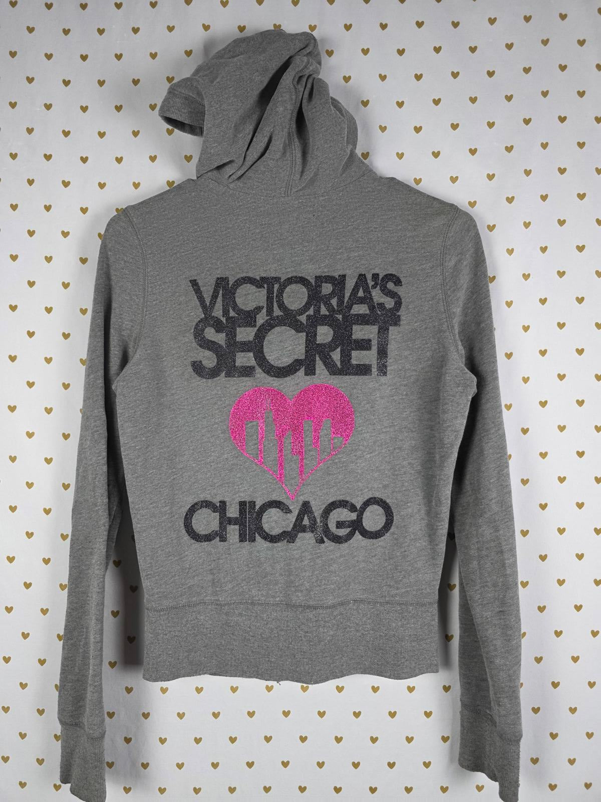 Victorias Secret Supermodel Essentials RARE Chicago Glitter Hoodie Jacket XS