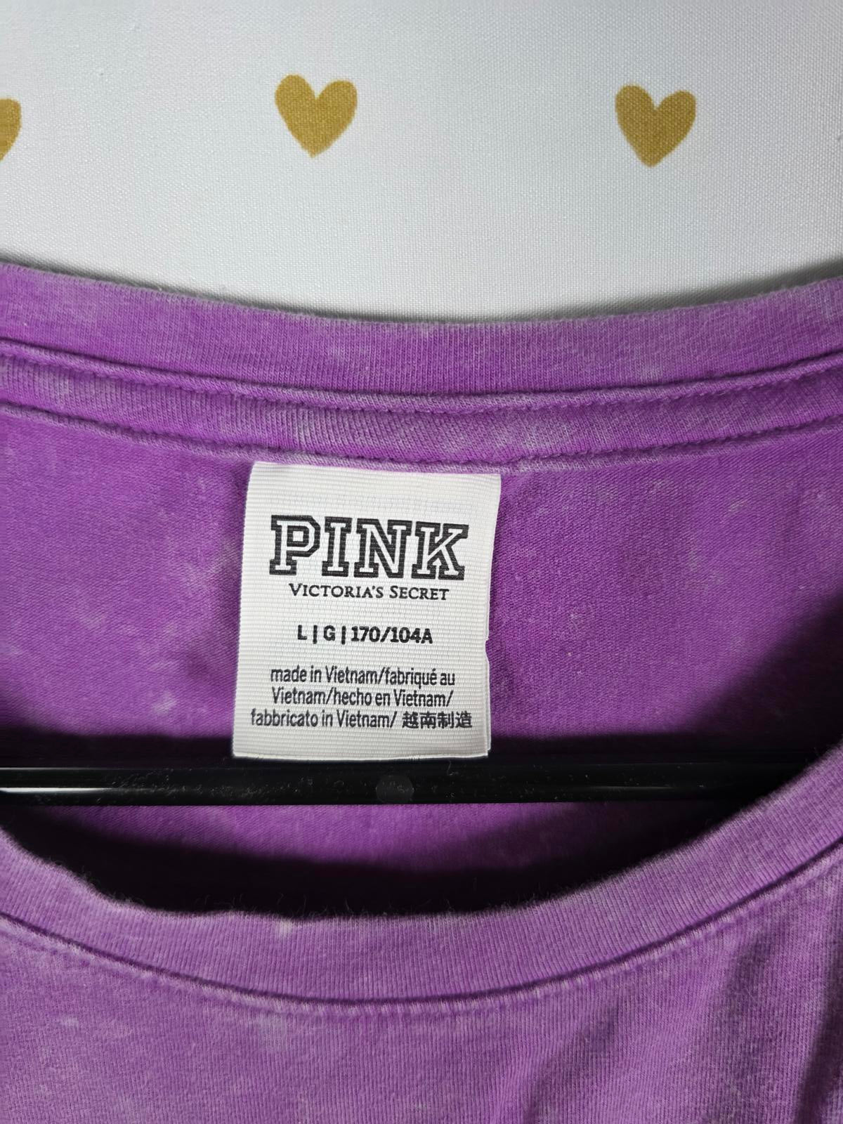 Victorias Secret PINK Tye Dye Ruched Cinch Dress Purple Large Tee Shirt