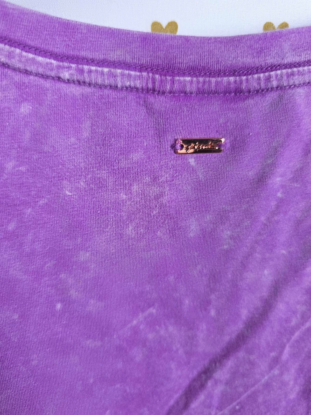 Victorias Secret PINK Tye Dye Ruched Cinch Dress Purple Large Tee Shirt