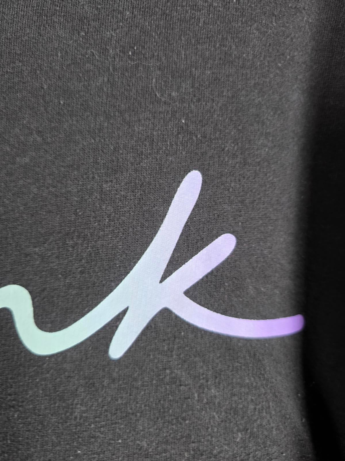 Victorias Secret Pink Gradient Hoodie Rainbow Logo Sweater Pullover XL