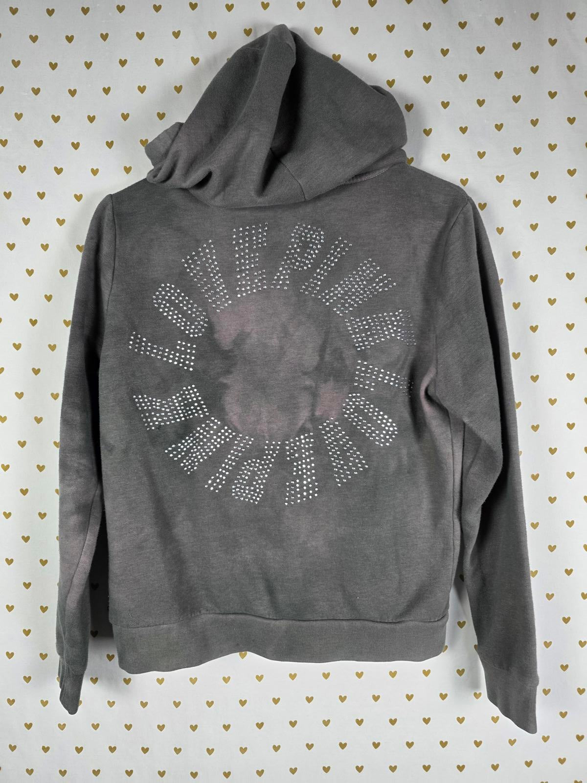 Victorias Secret Pink BLING Rhinestone LOVE  Hoodie Jacket Tye Dye MEDIUM