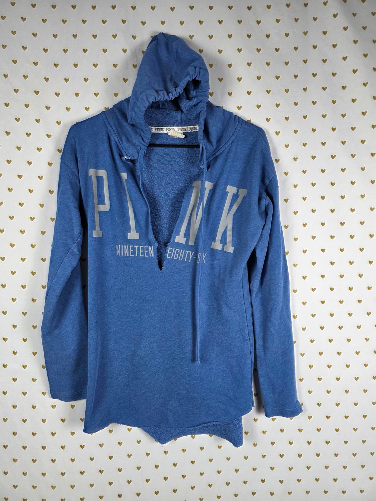 Victorias Secret Pink V Neck Logo Pullover Sweater Shirt XS