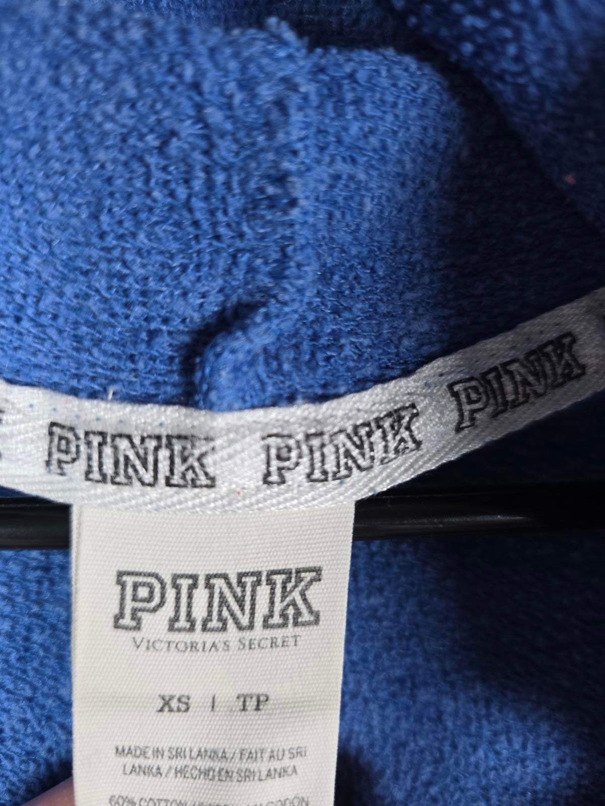 Victorias Secret Pink V Neck Logo Pullover Sweater Shirt XS