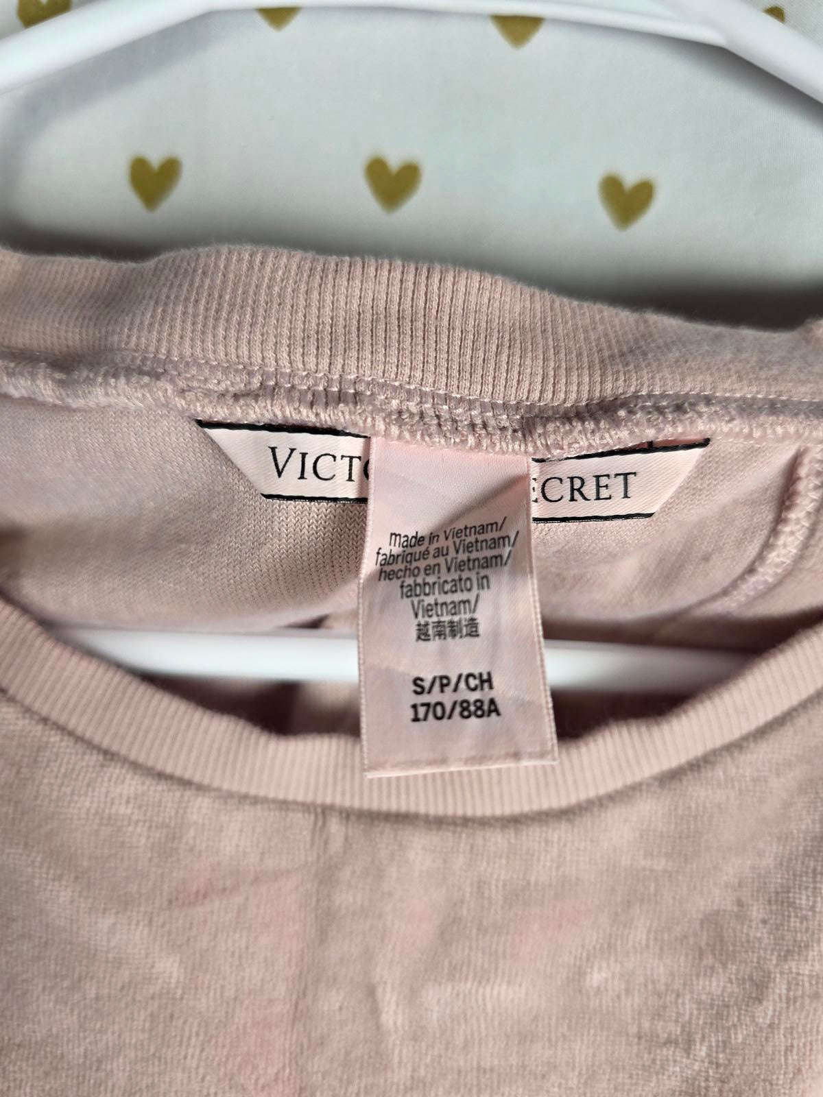 Victorias Secret Velour Open Back Sexy Long Sleeve sweater shirt SMALL Pink