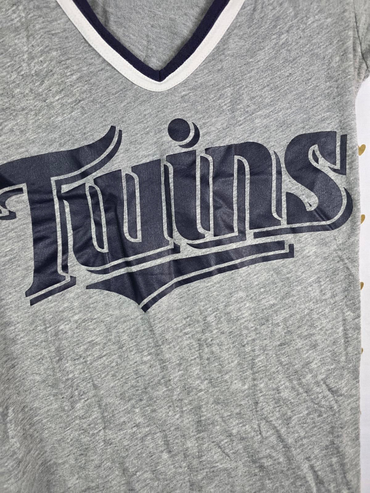 Victorias Secret PINK TWINS MLB MINNESOTA V neck tee shirt SMALL