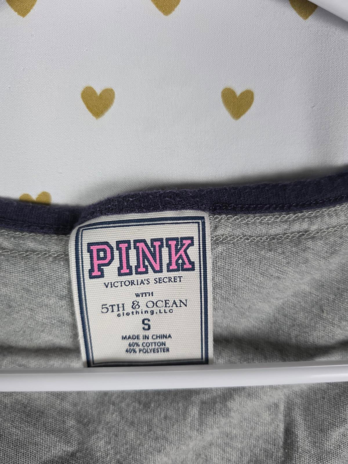 Victorias Secret PINK TWINS MLB MINNESOTA V neck tee shirt SMALL