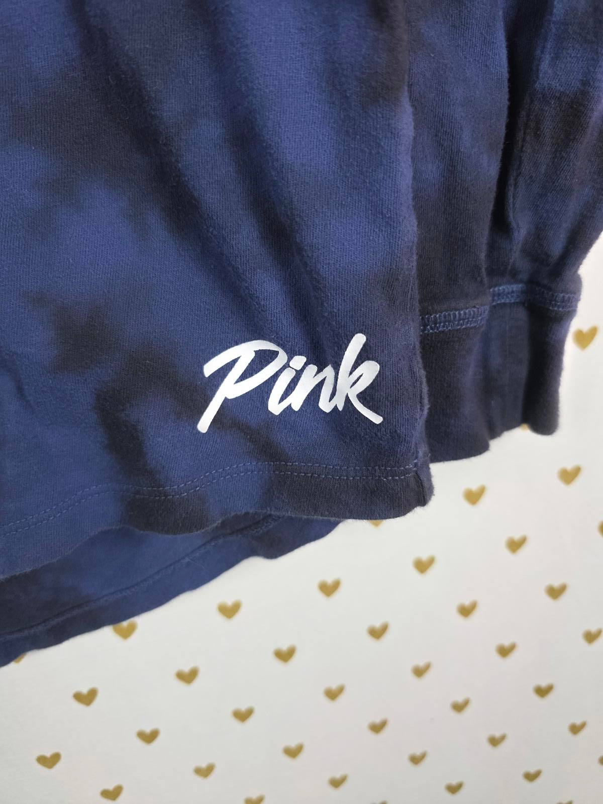 Victorias Secret Pink LOGO Tye Dye Sweater Shirt Long Sleeve SMALL