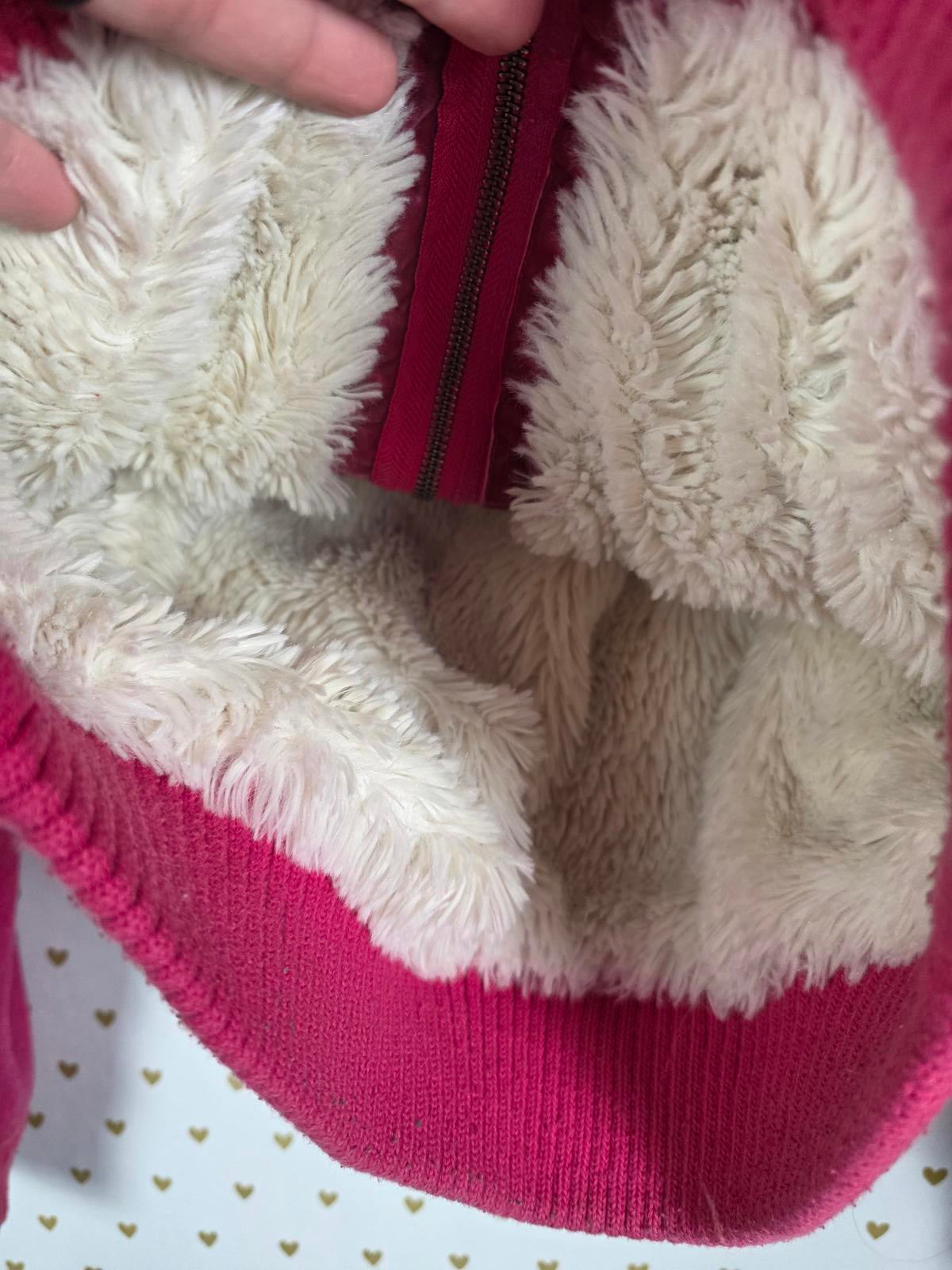 Victorias Secret Pink GRAIL FUR Lined LOVE Hoodie Double Breasted Y2K VTG jacket