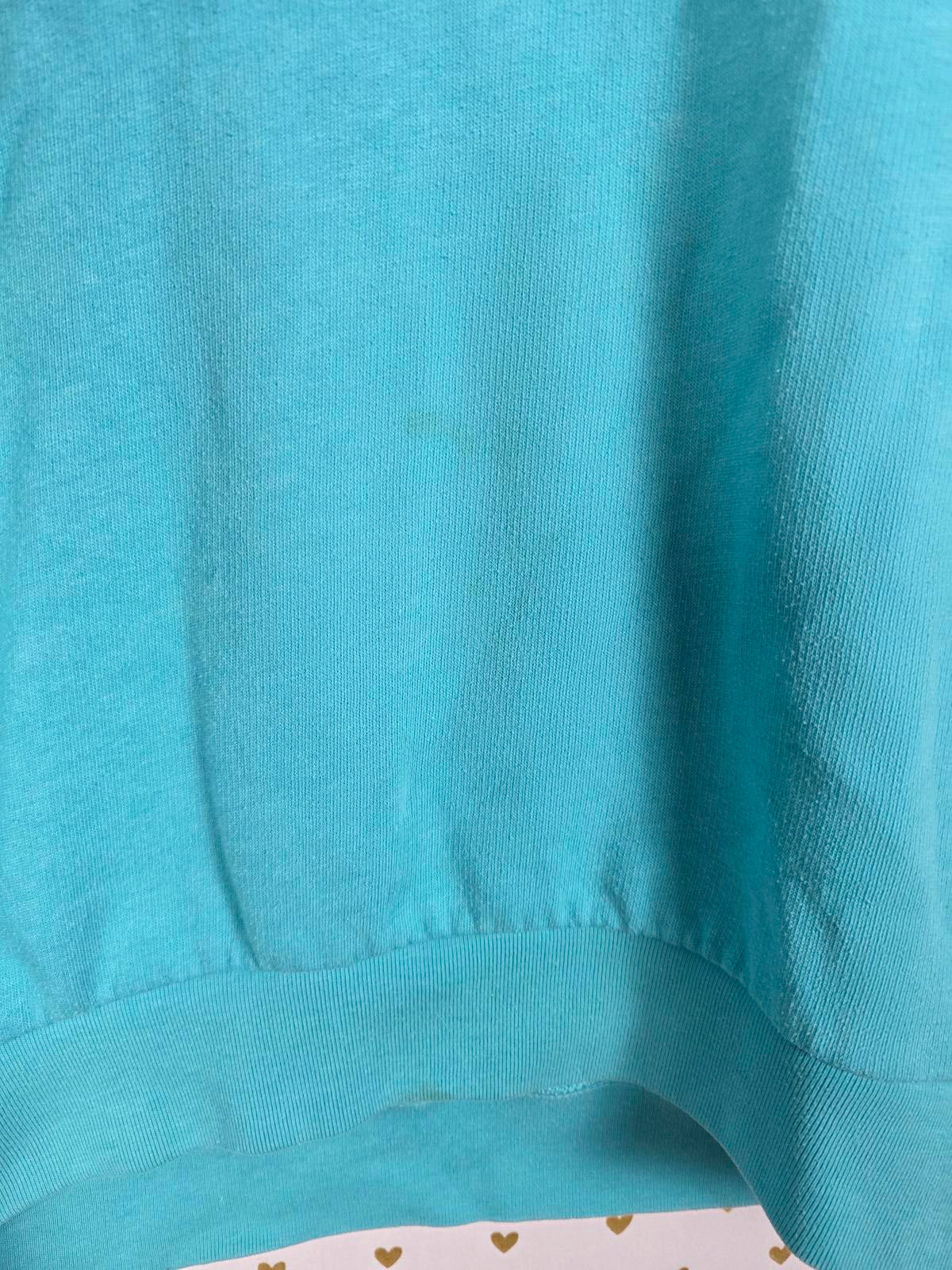 Victorias Secret Pink Logo Hooded Blue Sweater Shirt Pullover XS Oversized