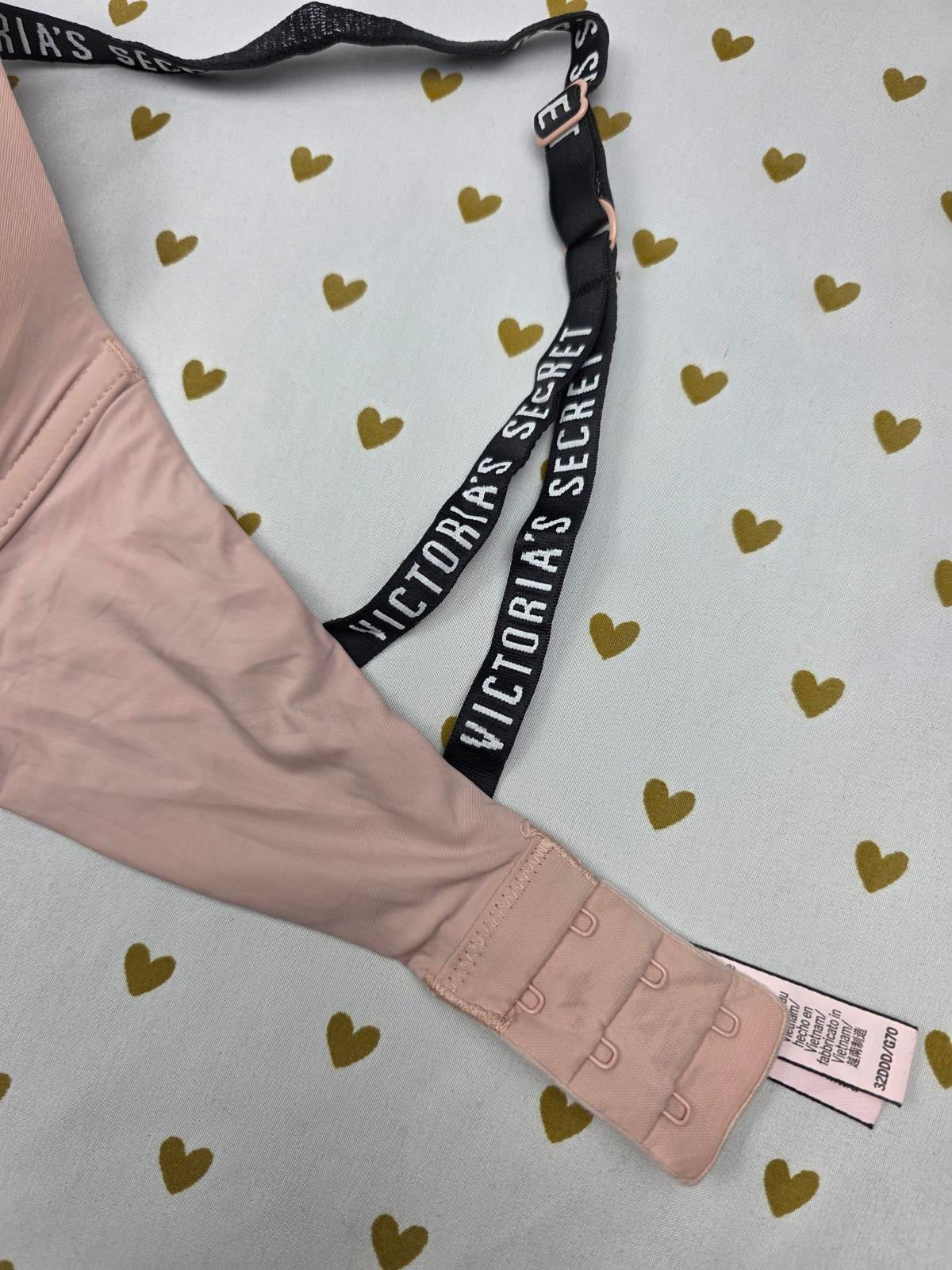 Victorias Secret Beige Logo Strap Perfect Shape Bra 32DDD