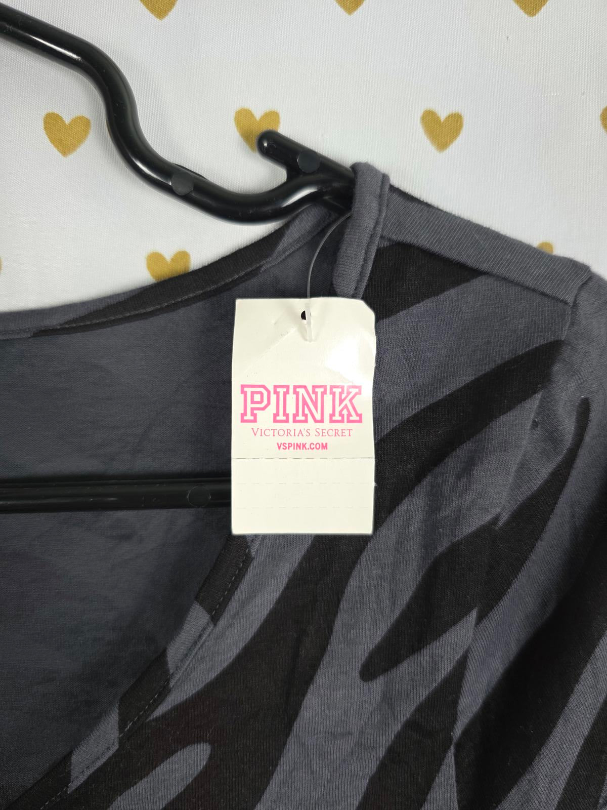 Victorias Secret PINK Zebra Thong Bodysuit Long Sleeve NEW Nwt MEDIUM