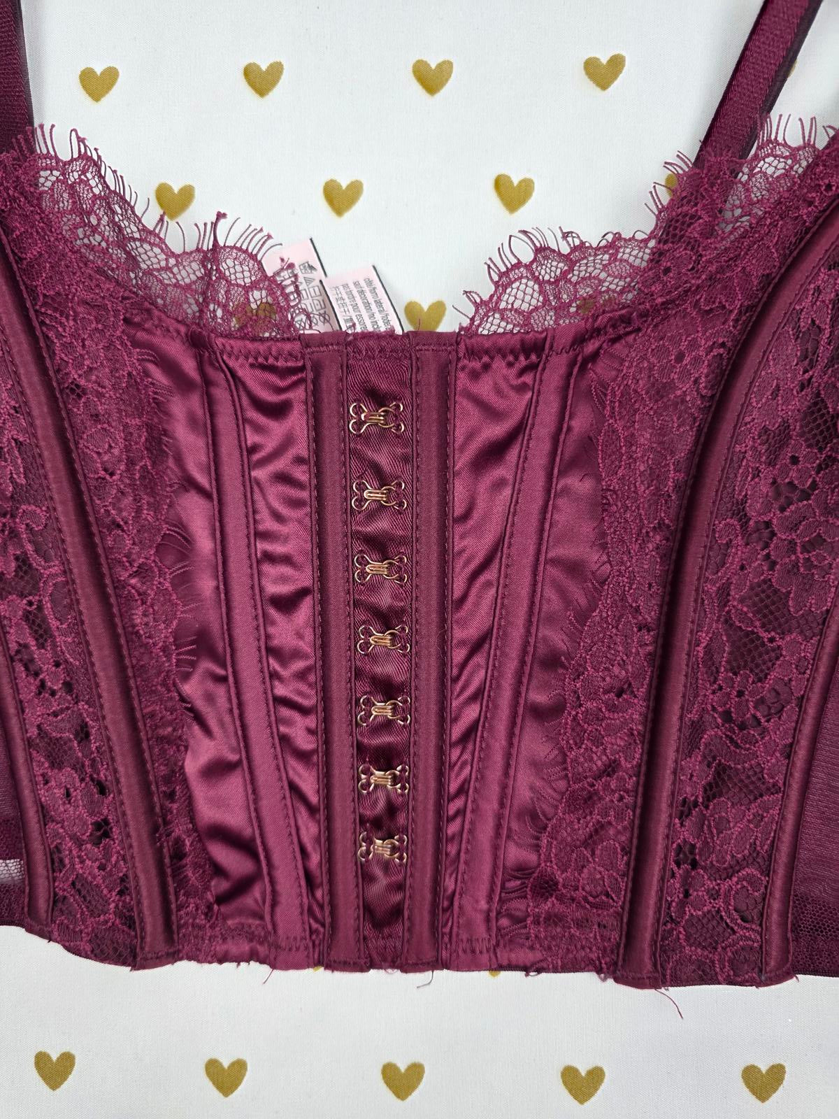 Victorias Secret maroon Sexy Bustier Tank Bra XS