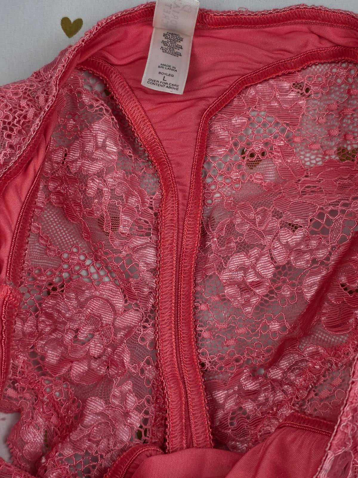 Victorias Secret Thong Cheeky Lace Cover VINTAGE Large Heart Label Panties