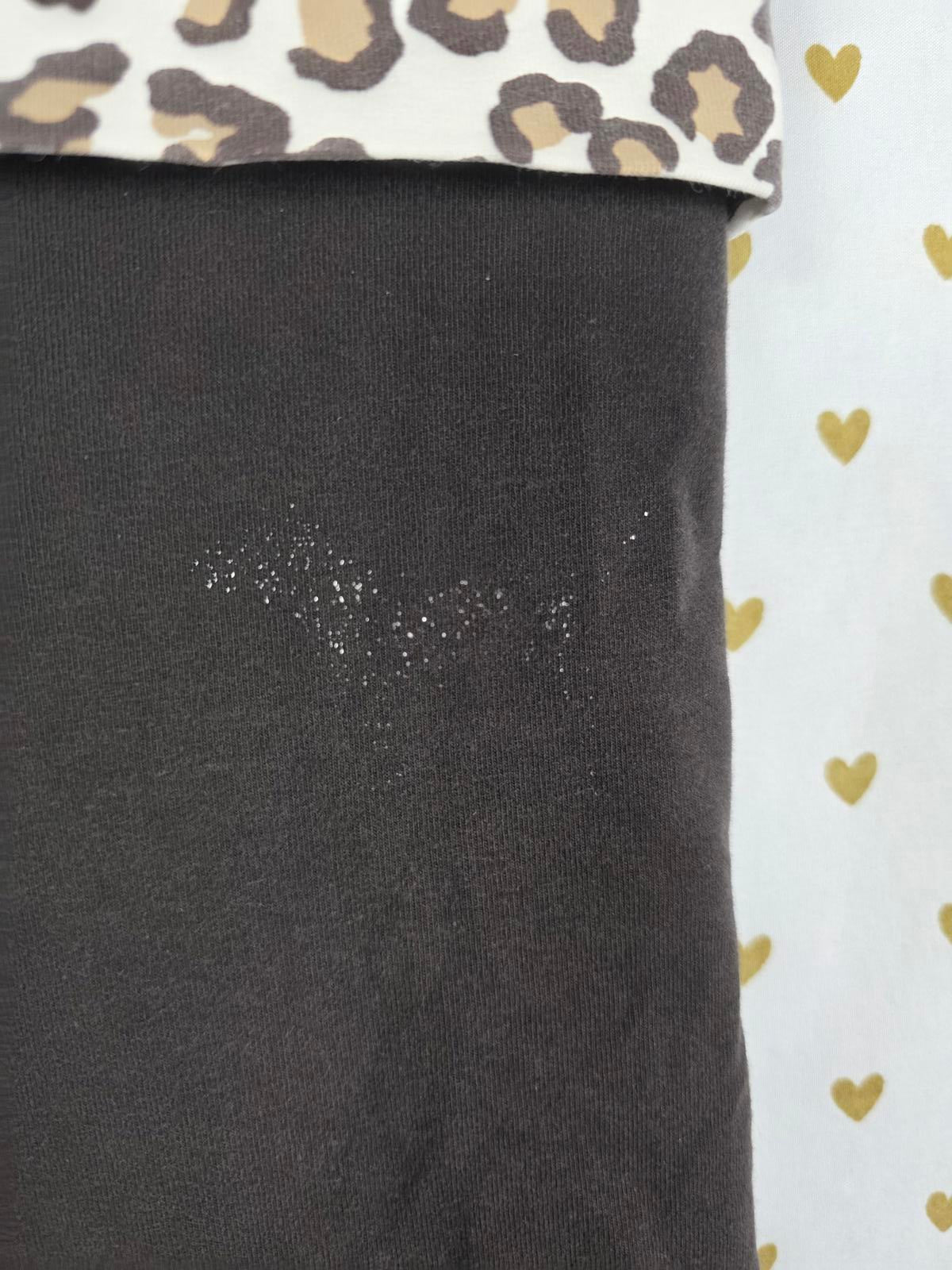 Victorias Secret PINK Capri Cheetah Leopard Foldover Yoga Pants VTG y2k LOVE MED
