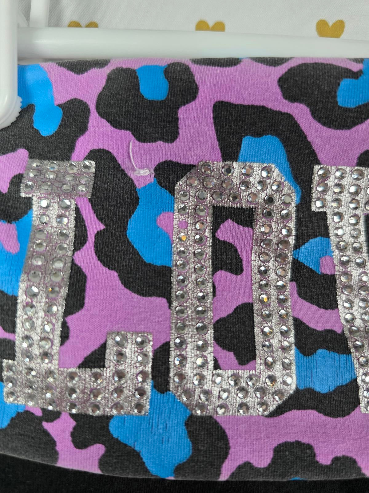 Victorias Secret PINK VTG Leopard Cheetah Bling Foldover Capri Pants MEDIUM