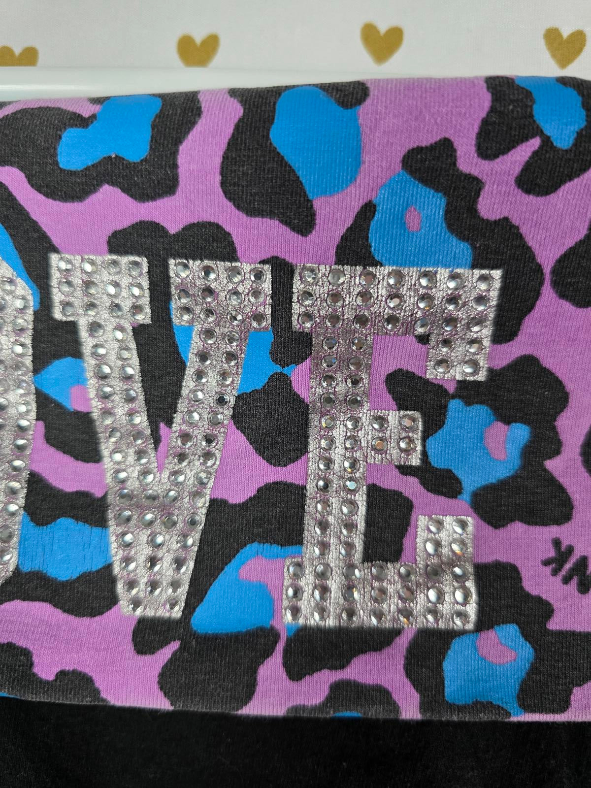Victorias Secret PINK VTG Leopard Cheetah Bling Foldover Capri Pants MEDIUM