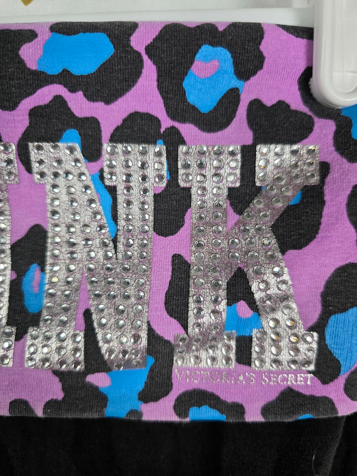 Victorias Secret PINK VTG Leopard Cheetah Bling Foldover Capri Pants MEDIUM