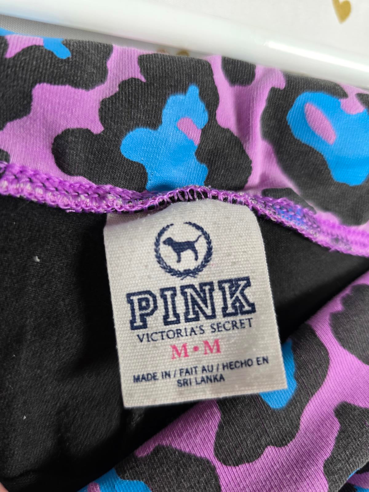Victorias Secret PINK VTG Leopard Cheetah Bling Foldover Capri Pants MEDIUM