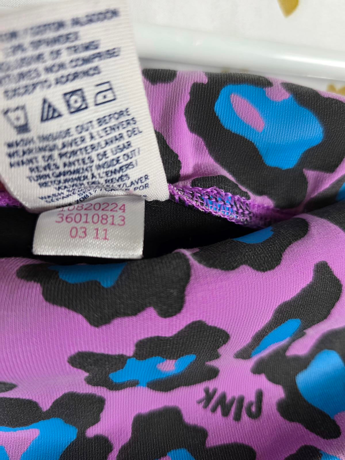 Victorias Secret PINK VTG Leopard Cheetah Bling Foldover Capri Pants MEDIUM