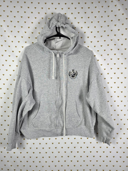 Victorias Secret Pink Full zip Hoodie Jacket Medium Grey Crest Coat