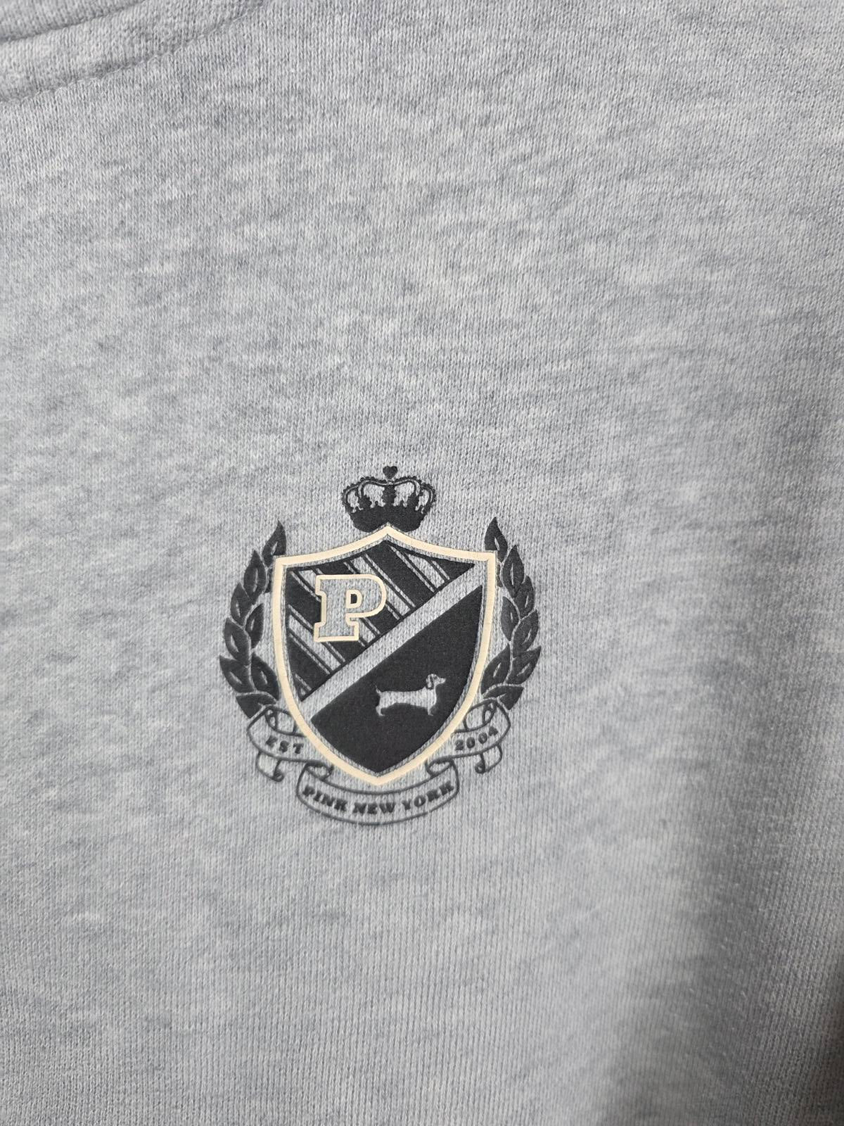 Victorias Secret Pink Full zip Hoodie Jacket Medium Grey Crest Coat