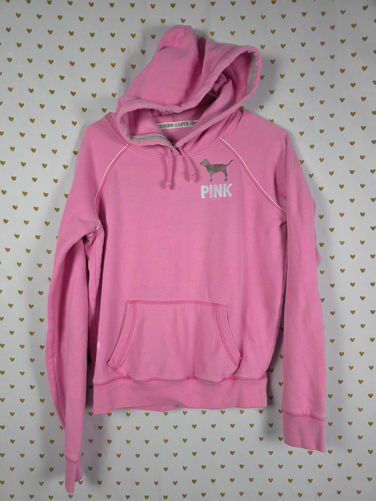 Victorias Secret Pink PEACE VIntage LOVE pullover Hoodie Sweater MEDIUM Y2k
