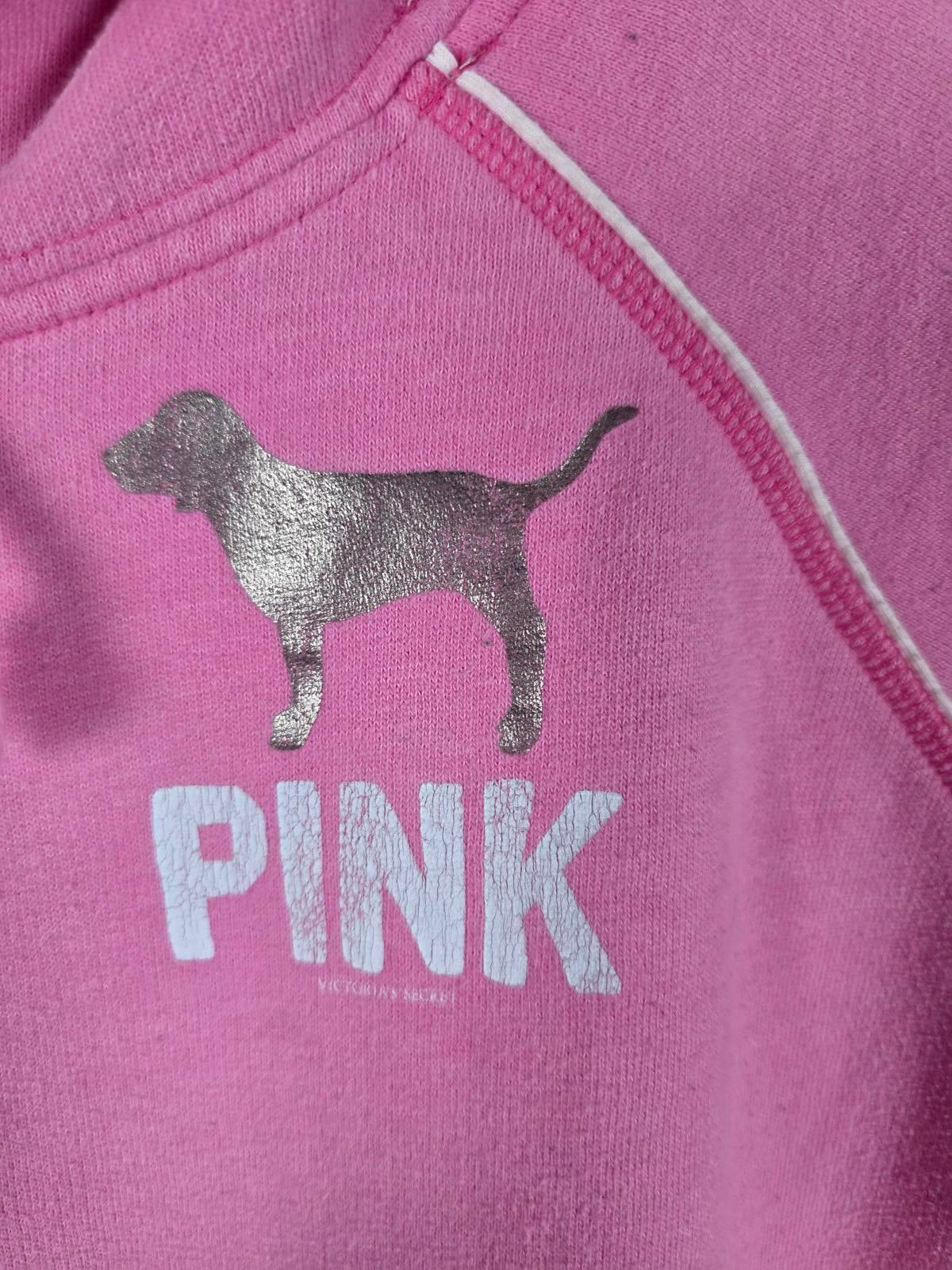 Victorias Secret Pink PEACE VIntage LOVE pullover Hoodie Sweater MEDIUM Y2k