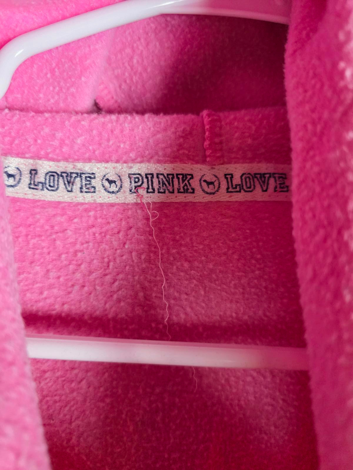 Victorias Secret Pink PEACE VIntage LOVE pullover Hoodie Sweater MEDIUM Y2k