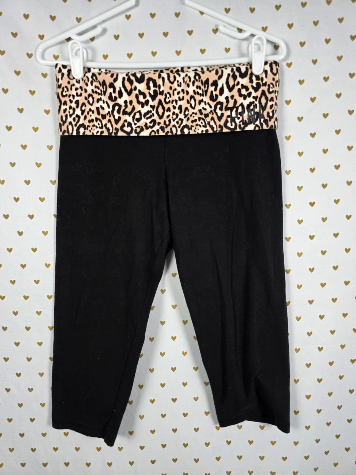 Victorias Secret PINK Vintage LEOPARD CHEETAH FOLDOVER Y2k Leggings Yoga Pants M