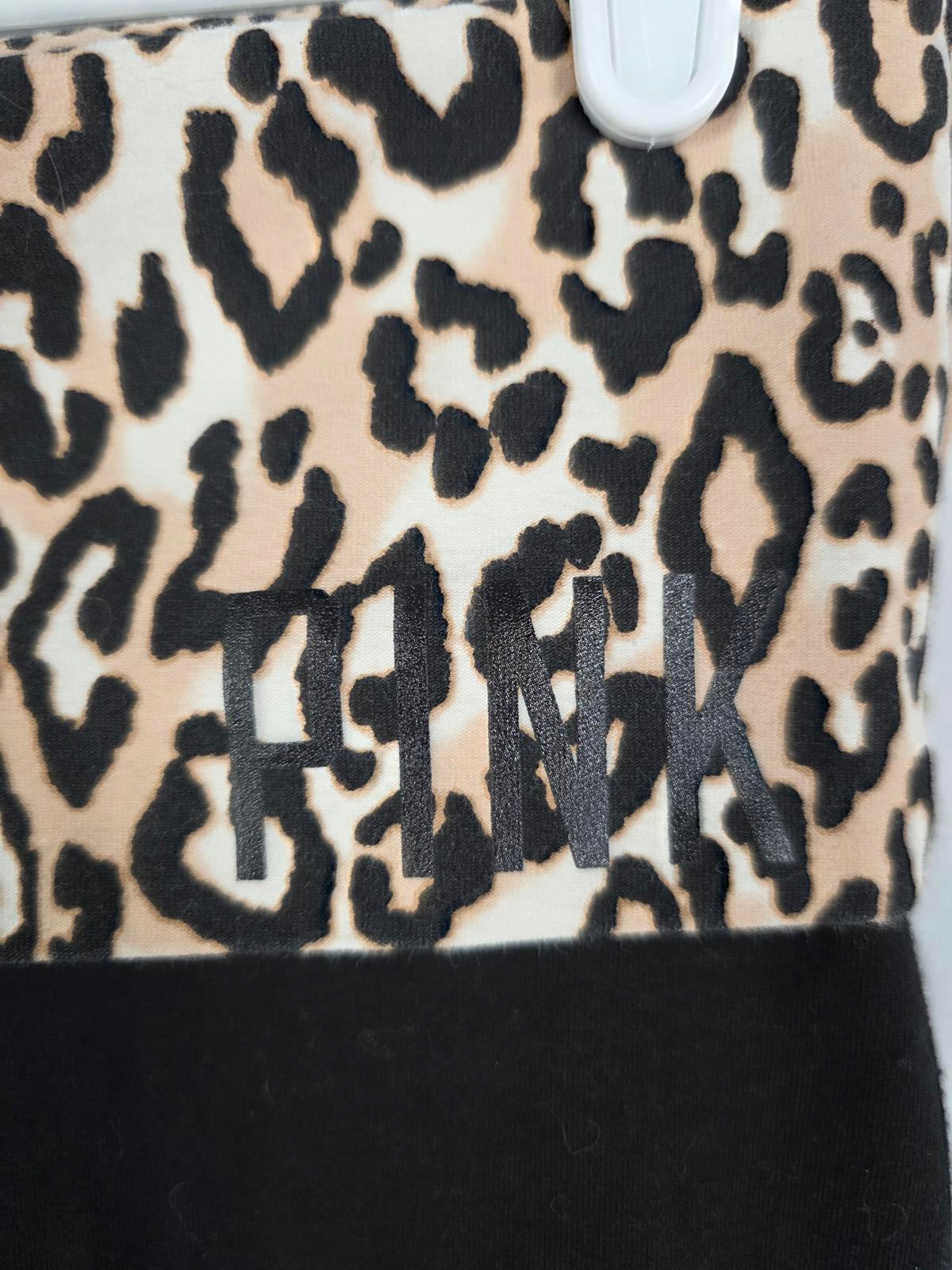 Victorias Secret PINK Vintage LEOPARD CHEETAH FOLDOVER Y2k Leggings Yoga Pants M