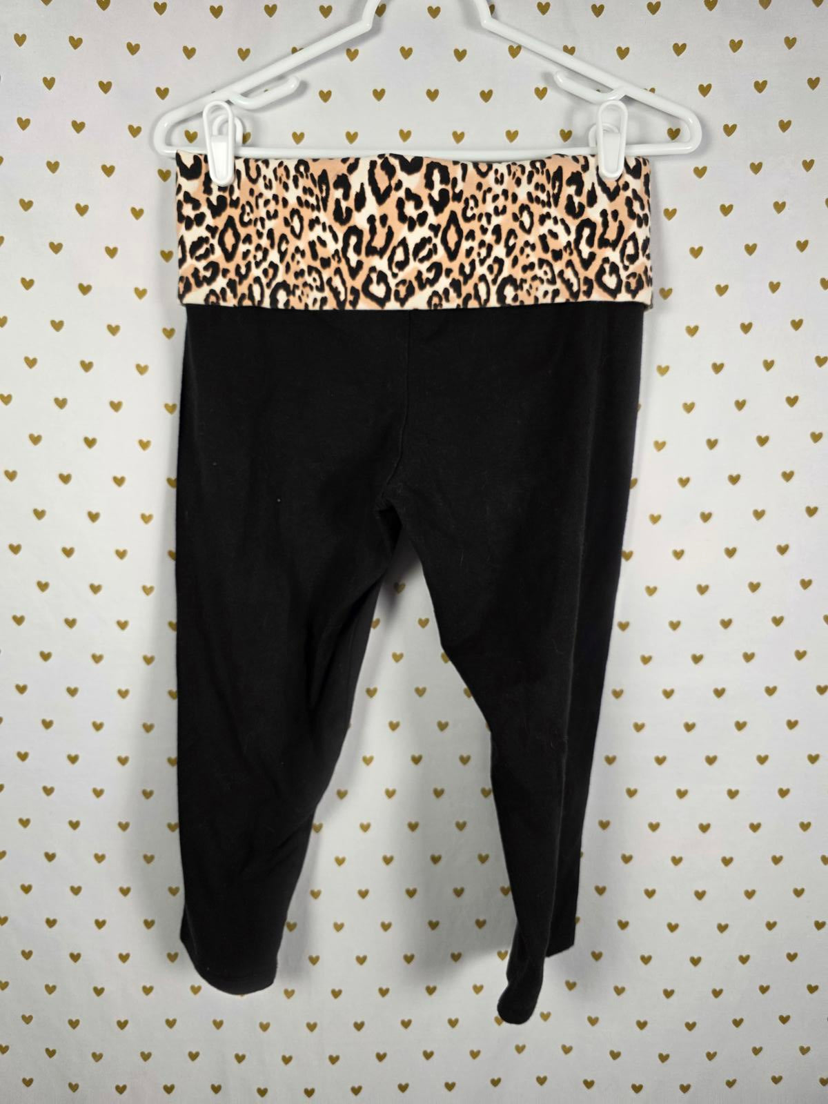 Victorias Secret PINK Vintage LEOPARD CHEETAH FOLDOVER Y2k Leggings Yoga Pants M