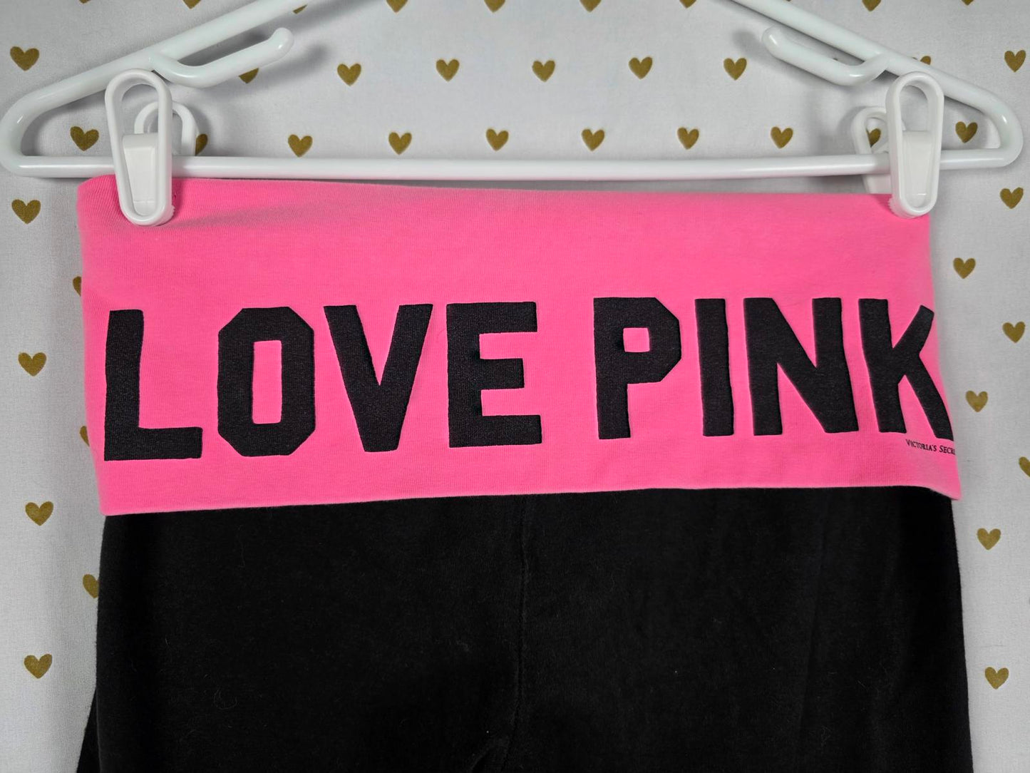 Victorias Secret PINK LOVE Vintage Y2k CAPRI Yoga Pants FOLDOVER XS