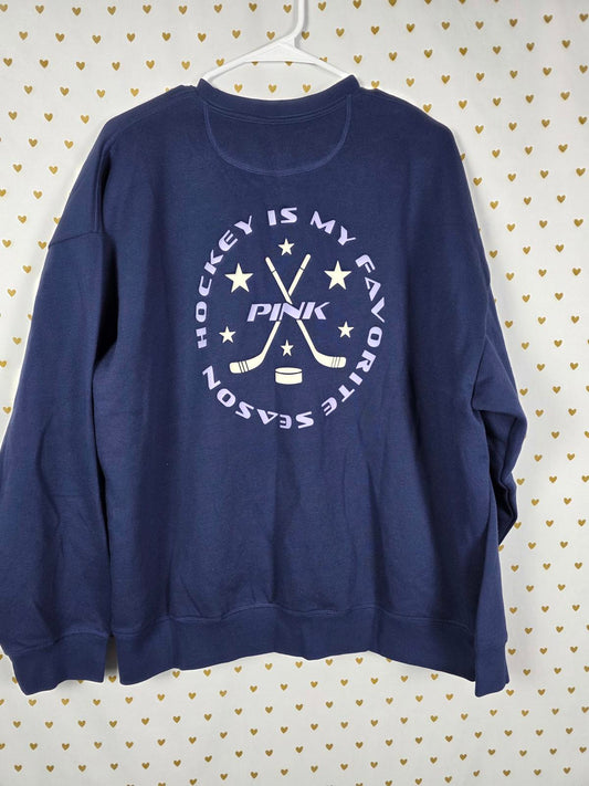 Victorias Secret Pink NEW NWT Ivy Crew Polar Sweatshirt Blue 2XL XXL