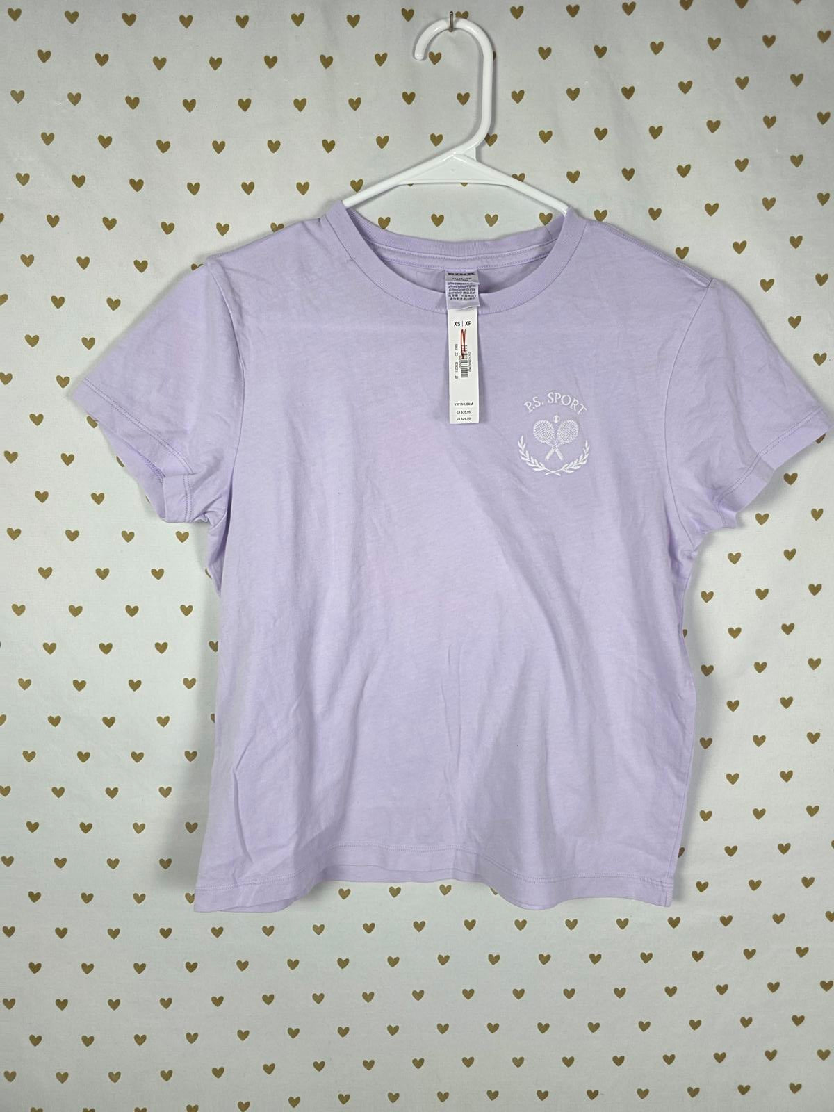 Victorias Secret PINK  Purple NEW NWT Cropped Tee Shirt XS
