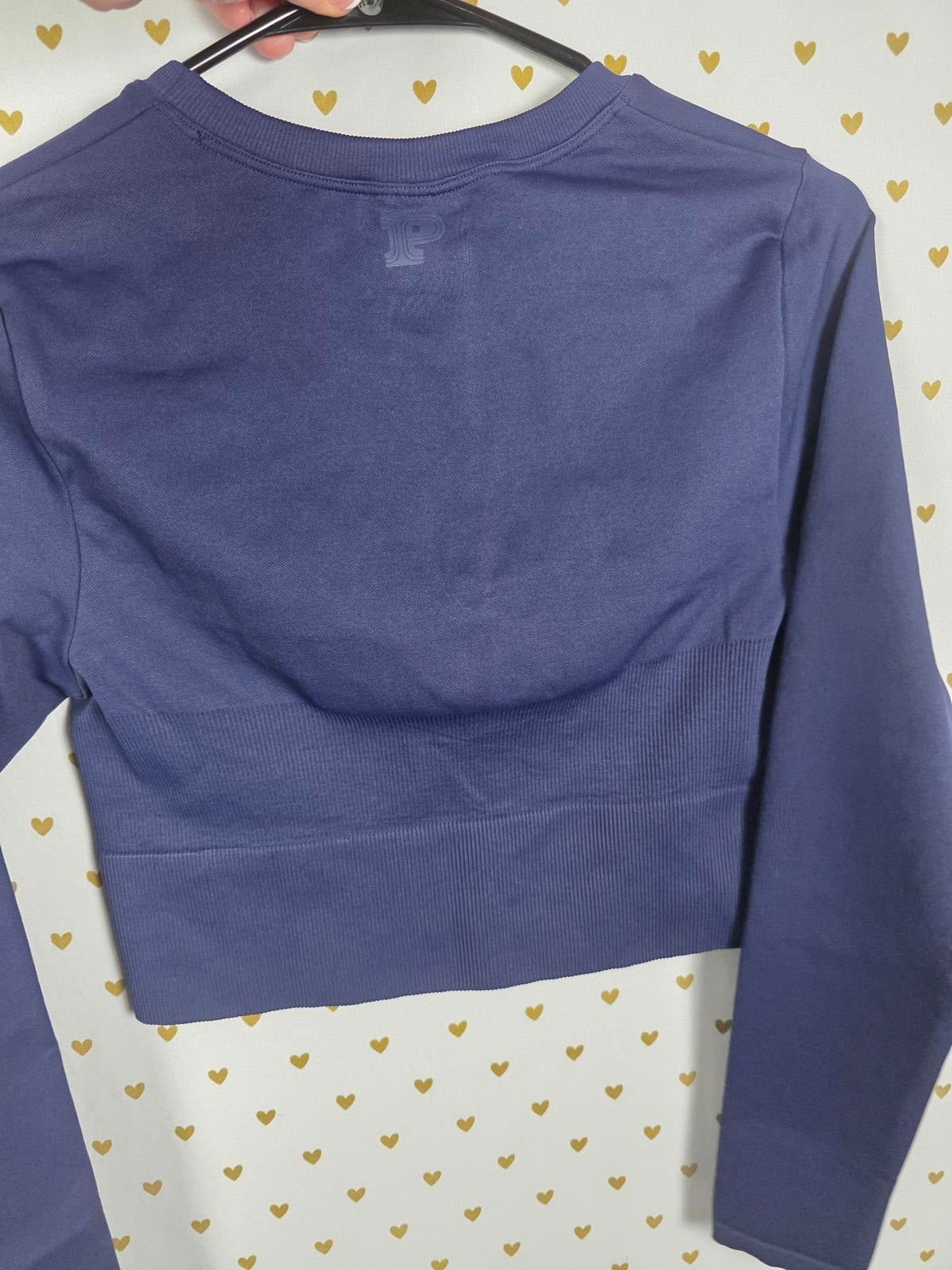Victorias Secret PINK NEW Blue Cropped Active Long Sleeve Shirt NWT MEDIUM